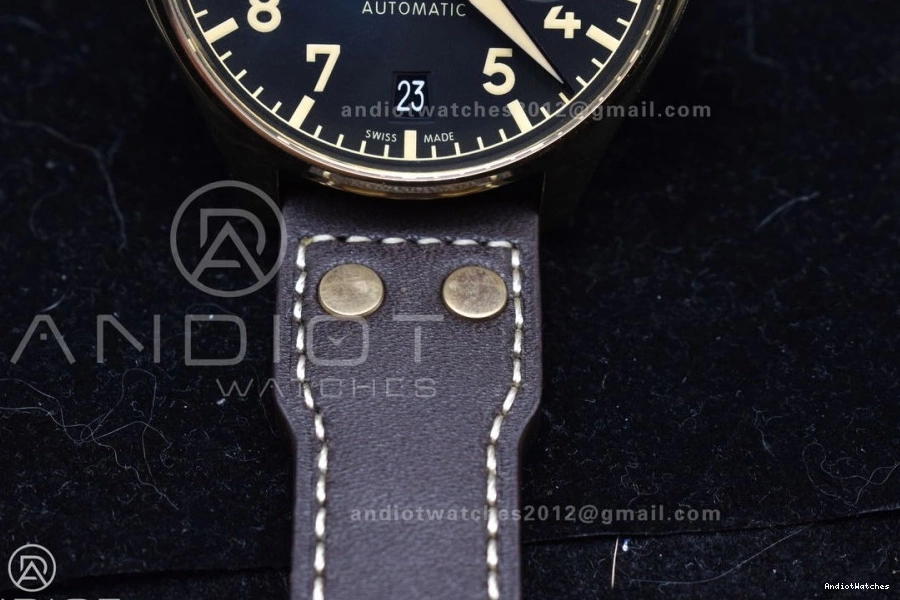 Brown on ZF Leather A Bronze Strap IW501005 Minimalist Real 519 1:1 Edition Dial Pilot Black Big Best 1121